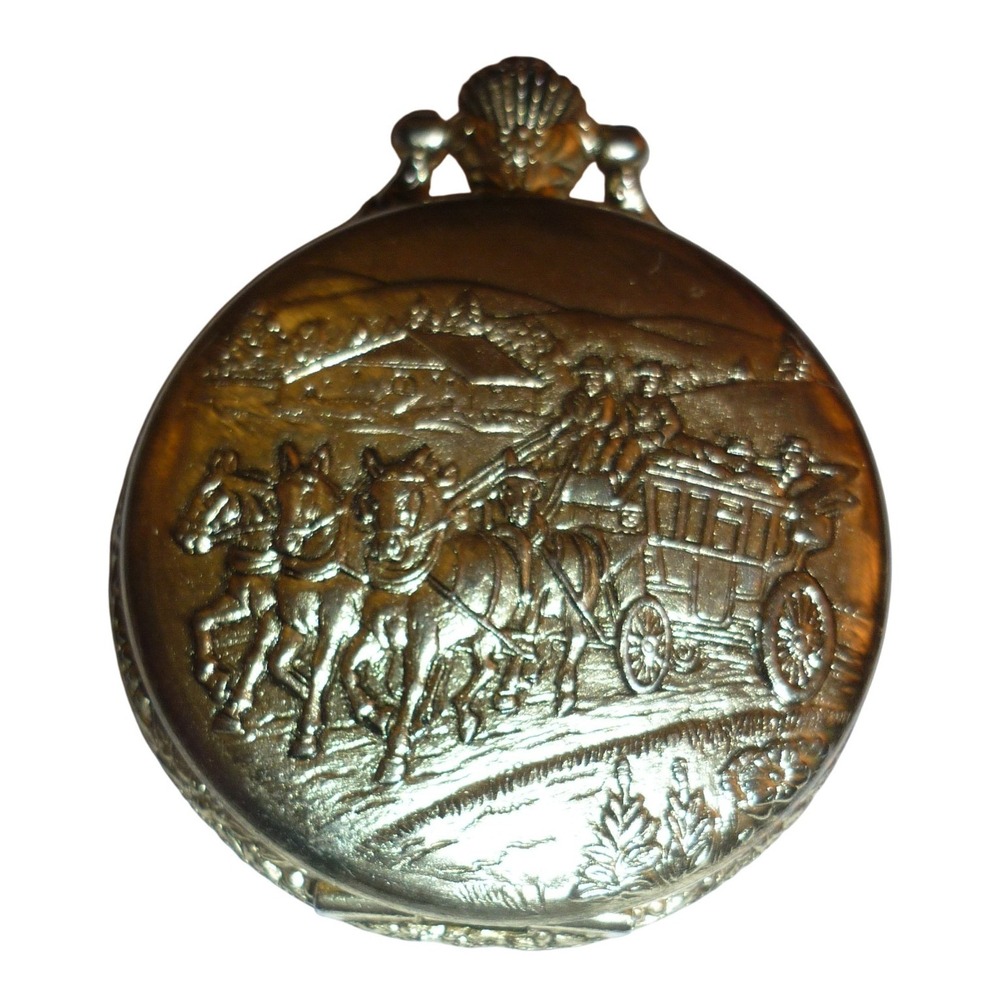 Collezione Quartz Pocket Watch Gold Tone Engraved Case Men's‎ Style